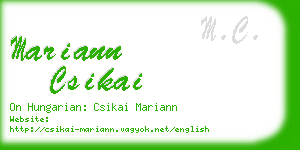 mariann csikai business card